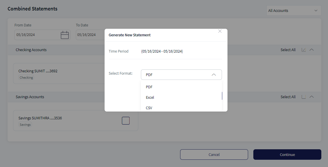 Select the Format